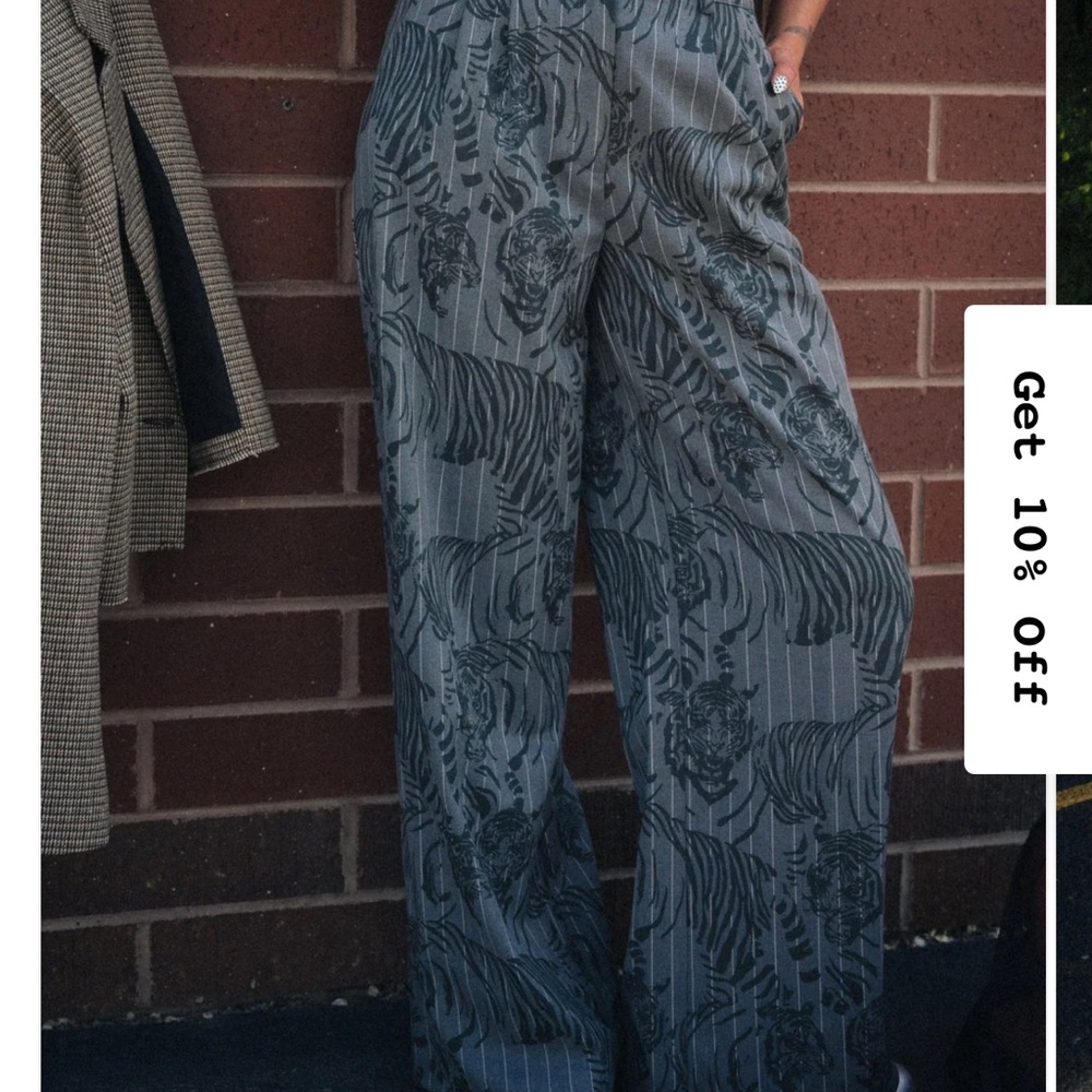 Dressed in LALA Gray Zebra Pattern Wide Leg Pants